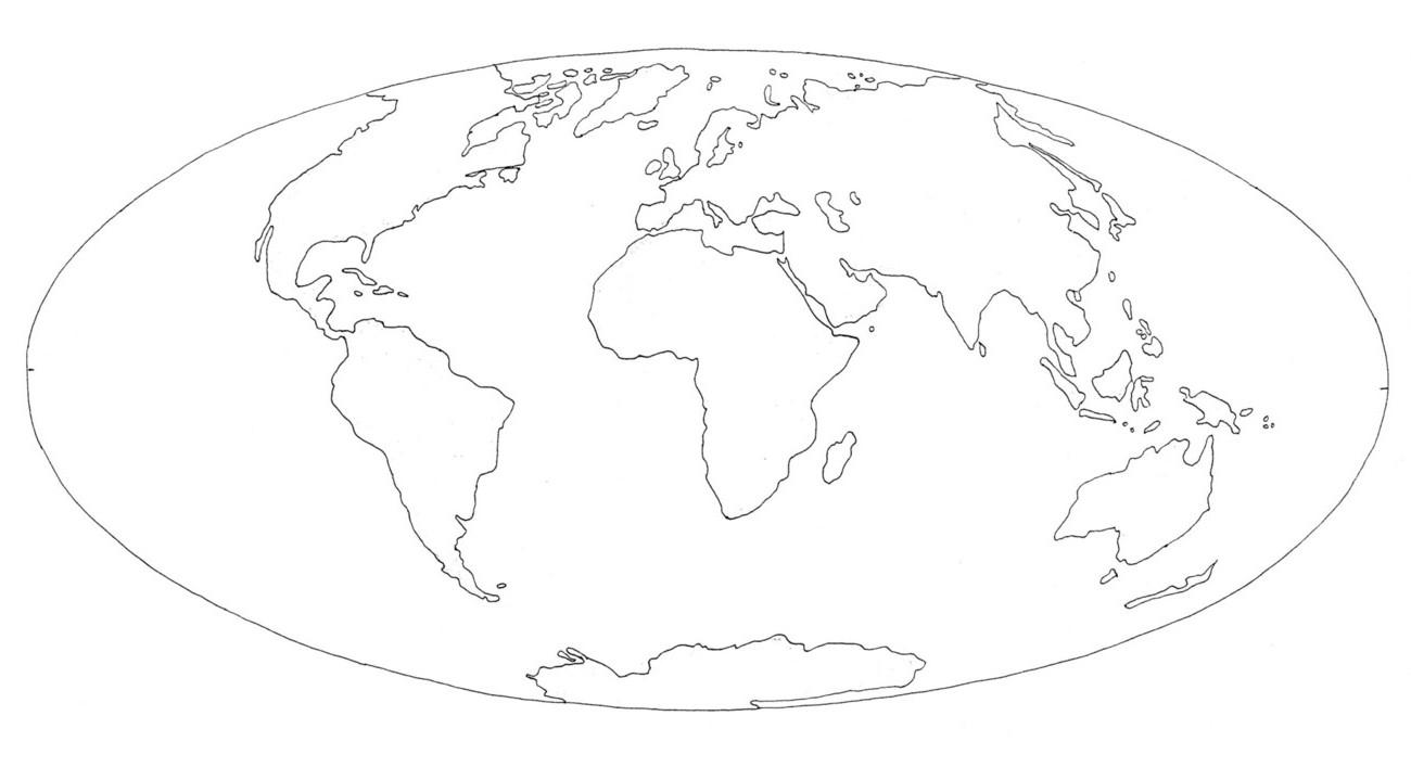 wereldkaart rond