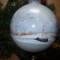 handbeschilderde kerstbal van bonney bee uit Barendrecht